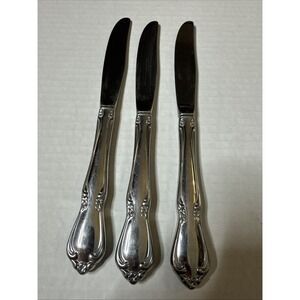Oneidacraft‎ Deluxe Stainless Chateau 3 Hollow Handle Dinner Knives 8.5" Glossy